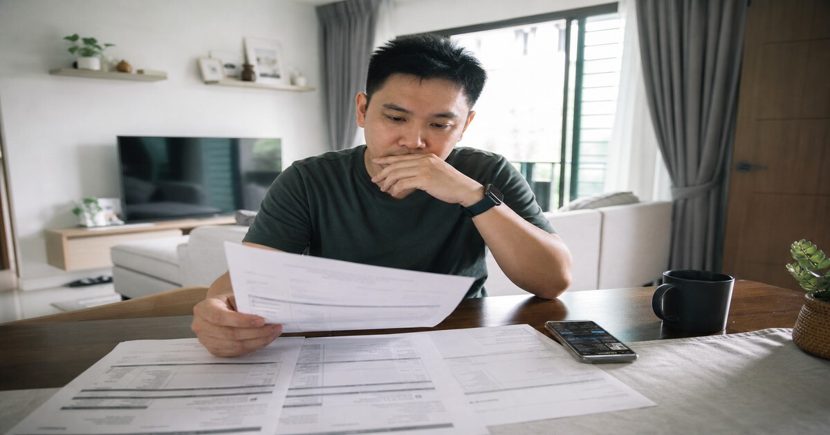 Malaysian homeowner comparing renovation contractor quotes and reviews on a laptop